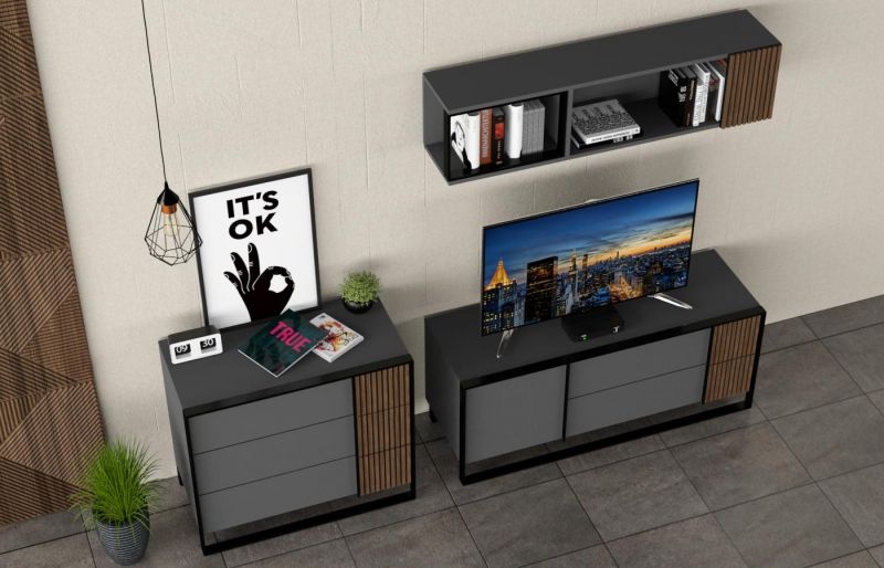 Тв-тумба Haiden R-Home Grafit серая BD-3125709 фото 13