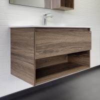 Тумба с раковиной Comforty Бордо 00-00019288CF дуб темно-коричневый 91