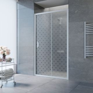 Душевая дверь Vegas Glass ZP 140 07 R05 R, профиль хром, стекло с узором