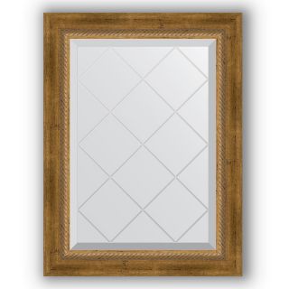 Зеркало с гравировкой в багетной раме 53x71 Evoform EXCLUSIVE-G BY 4004 состаренная бронза с плетением