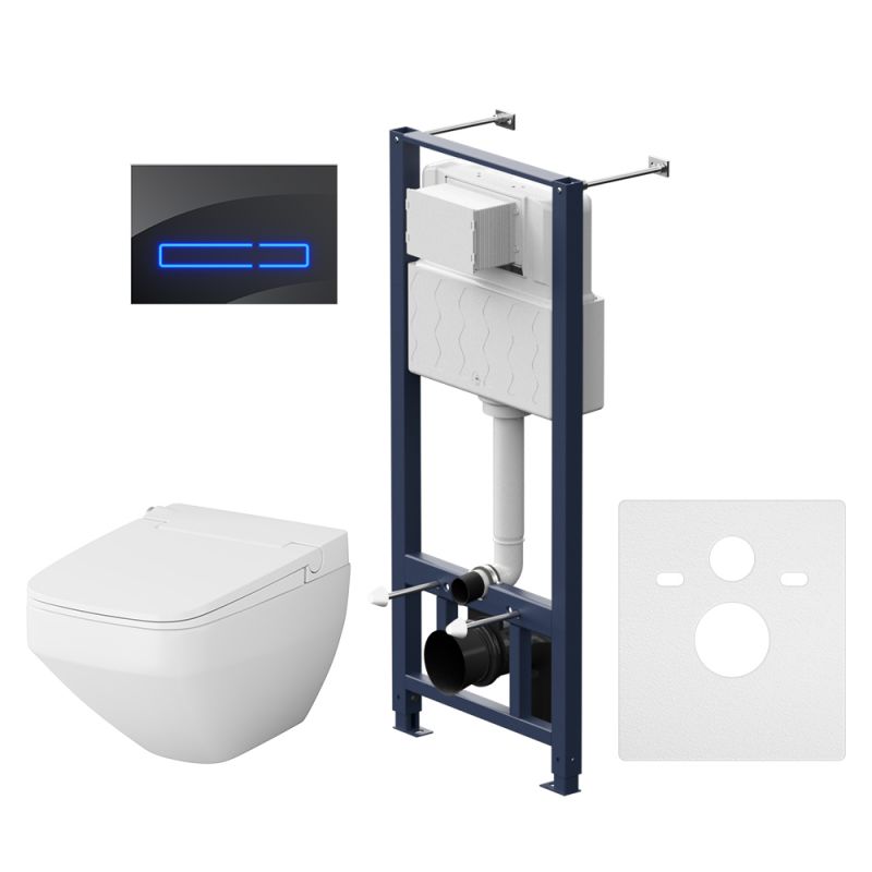 Унитаз подвесной с инсталляцией и черной клавишей AM.PM Inspire 2.0 IS450A38.CCC50A фото 1