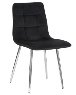 Стул Dobrin 7094-LML ALEX, цвет сиденья черный велюр (V108-77), цвет основания хромированная сталь