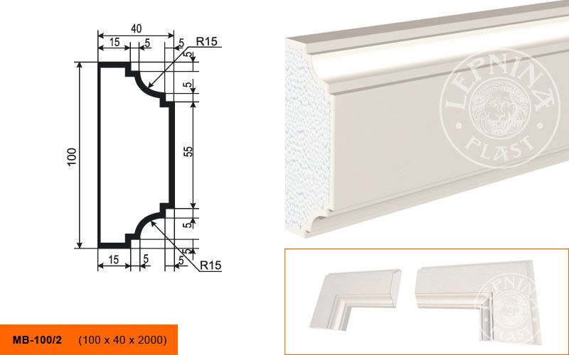Молдинг Lepninaplast МВ-100/2 фото 1