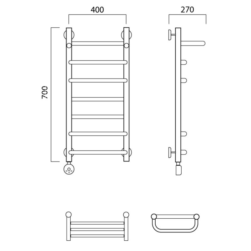 Полотенцесушитель электрический Aquanerzh Скоба-Прямая 00-01A7040_L фото 2