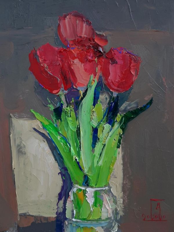 Картина "Тюльпаны" 30x40 Головченко Алексей