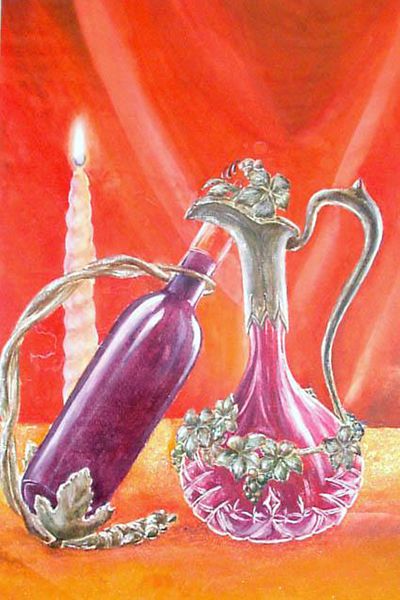 Картина "натюрморт с вином" Быстрова Анастасия