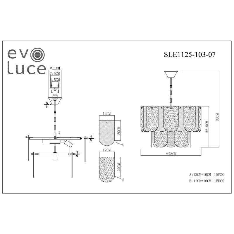 Люстра подвесная EVOLUCE ERZO SLE1125-103-07 фото 6