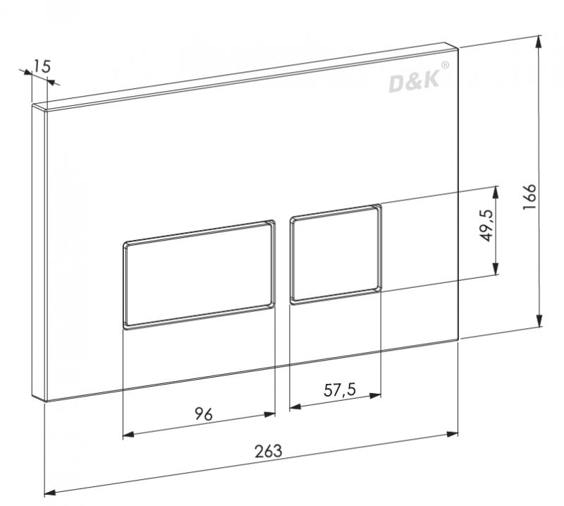 Подвесной унитаз D&K Quadro DS1511601 с инсталляцией и клавишей смыва фото 2