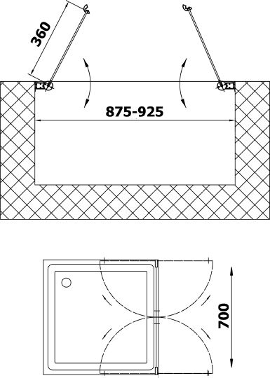 Душевая дверь Vegas Glass E2P 90 01 01