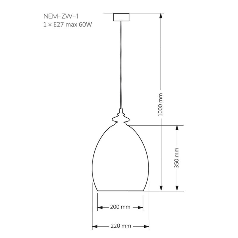 Светильник подвесной Kutek NEMI NEM-ZW-1(Z)