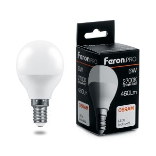 Лампа светодиодная Feron E14 6W 2700K 38065