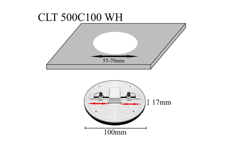 Светильник встроенный Crystal Lux 10W CLT 500C100 WH 3000K