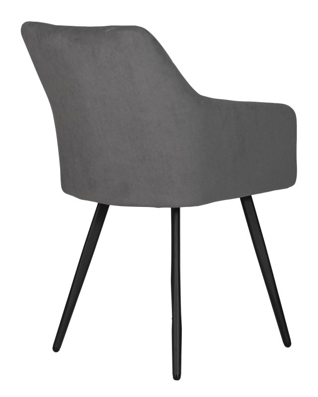Обеденный стул Dobrin 13-03 DOBRIN ROBY, цвет сиденья Catania Silver велюр, цвет основания черный муар