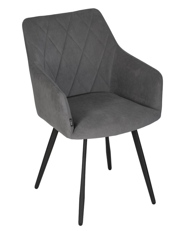 Обеденный стул Dobrin 13-03 DOBRIN ROBY, цвет сиденья Catania Silver велюр, цвет основания черный муар