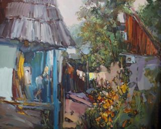 Картина "В поселке Солох-Аул" Отрошко Александр