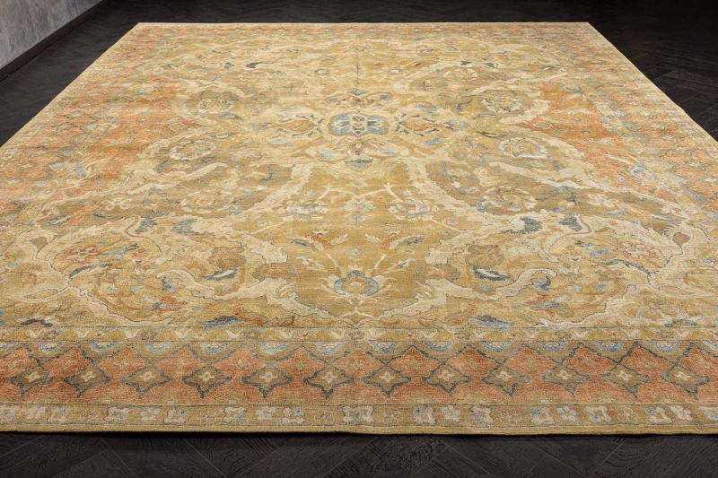 Индийский ковер из шёлка и шерсти Carpet «POLONAISE» S253-CAMEL-RUST 363 x 462 см фото 6