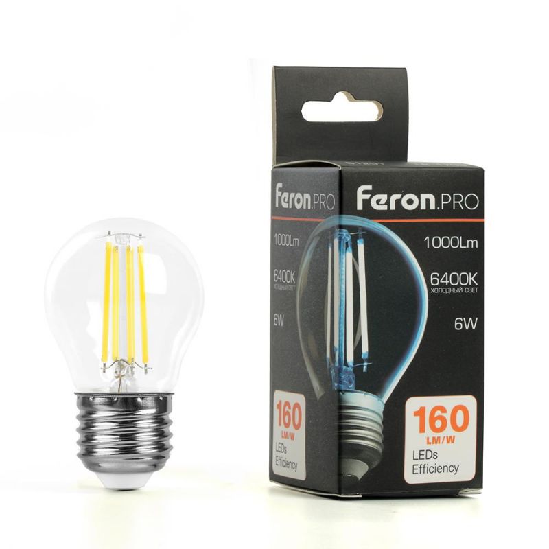 Лампа светодиодная Feron.PRO LB-1706 Шарик E27 1000LM 6W 175-265V 6400K 51252 фото 8