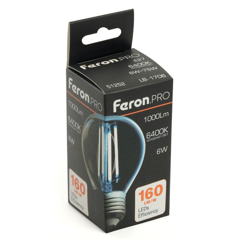 Лампа светодиодная Feron.PRO LB-1706 Шарик E27 1000LM 6W 175-265V 6400K 51252 фото 9