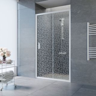 Душевая дверь Vegas Glass ZP 110 01 R03, профиль белый, стекло с узором