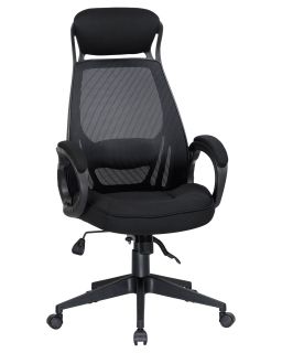 Офисный стул Dobrin 109BL_Black-LMR STEVEN BLACK, чёрный пластик, чёрная ткань