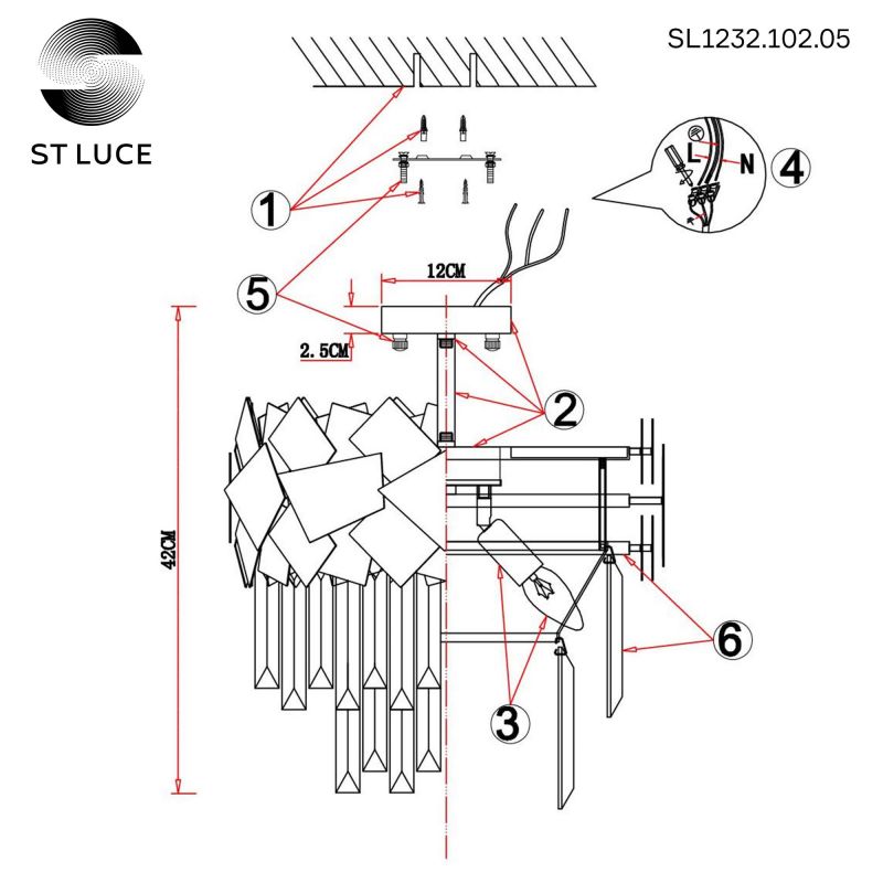 Потолочная люстра ST Luce CASERTA SL1232.102.05