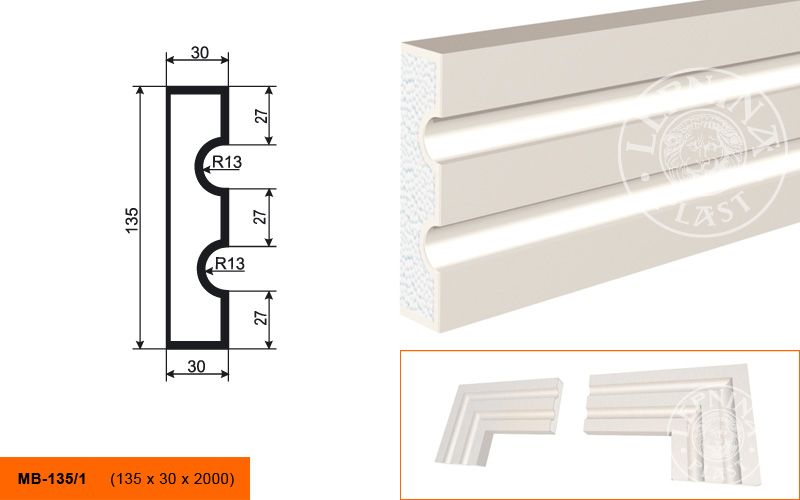Молдинг Lepninaplast МВ-135/1