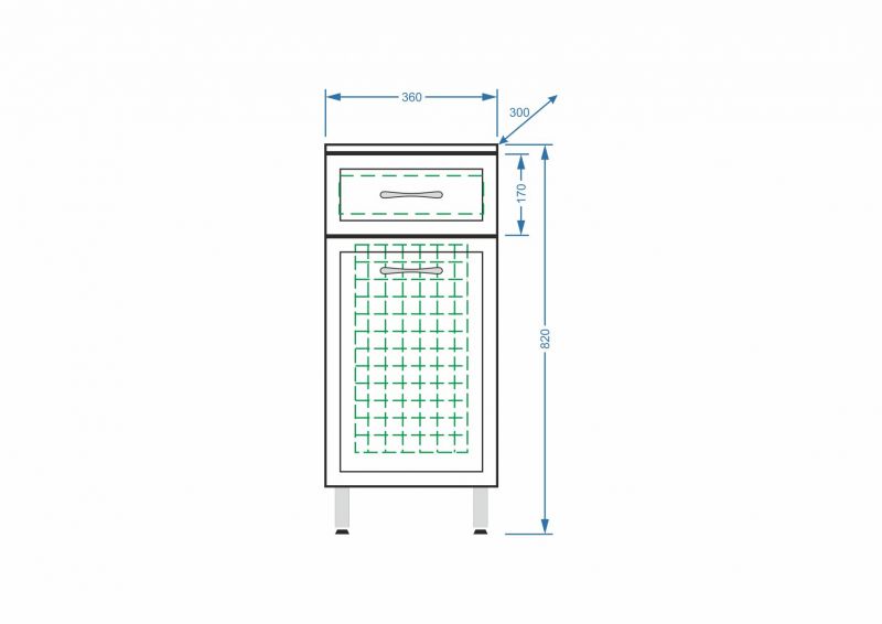 Комод Stella Polar Концепт 36 SP-00000152, 36х82 см, с корзиной