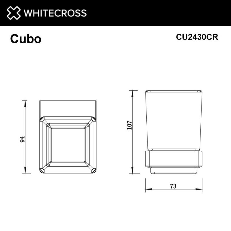 Стакан подвесной WHITECROSS Cubo CU2430CR, хром