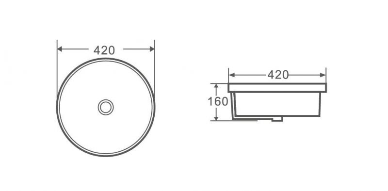 Раковина под столешницу D&K Matrix DT1391816, 42 см фото 2