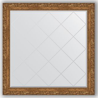 Зеркало с гравировкой в багетной раме 105x105 Evoform EXCLUSIVE-G BY 4443 виньетка бронзовая