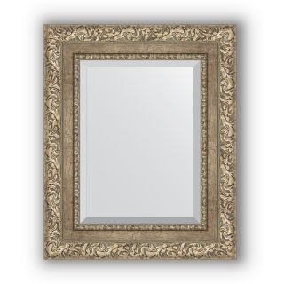 Зеркало с фацетом в багетной раме 45х55 Evoform EXCLUSIVE BY 3357 виньетка античное серебро