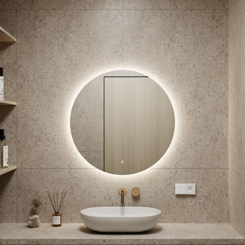 Зеркало безрамное с нейтральной подсветкой GENGLASS RAUNTEL NF LED M BD-2374120, с сенсорным выключателем фото 2