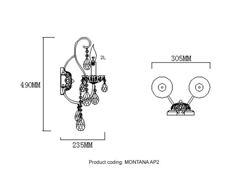 Бра Crystal Lux MONTANA AP2 фото 2