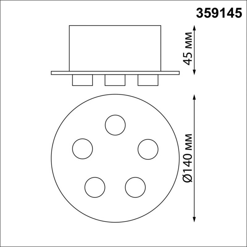 База для накладного монтажа светильников 359128-359133 NovoTech RAMO 70-200W 359145 KONST фото 3