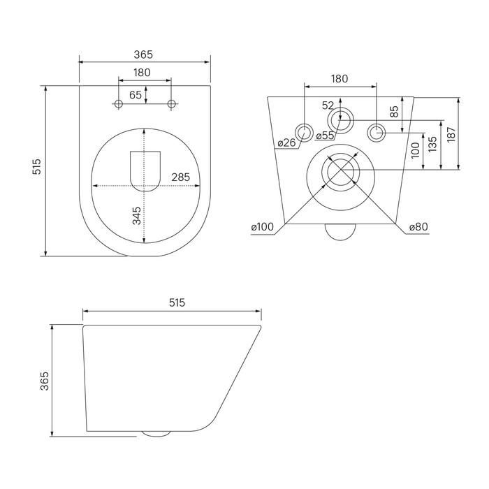 Подвесной унитаз Iddis Calipso CALR3BMi25 с микролифтом, черный матовый