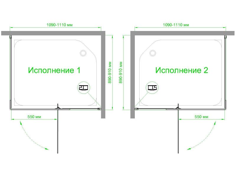 Душевой уголок Royal Bath  RBHPVD-T-BL, 110х90 см фото 4