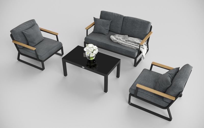 Лаунж зона Gardenini Premium Voglie (диван двухместный, кресло, кофейный столик) BD-3121401 фото 4