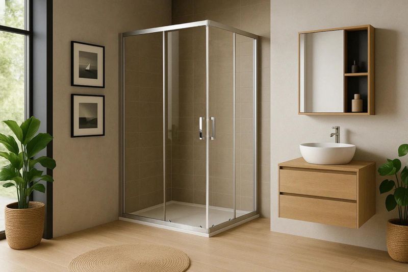 Душевой уголок Royal Bath HPD RBHPD-T-ST 100 профиль хром матовый, стекло прозрачное фото 2