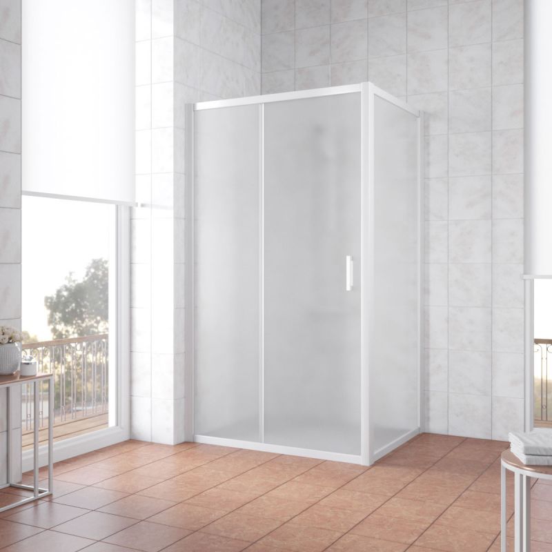 Душевой уголок Vegas Glass ZP+ZPV 105х100 01 10, профиль белый, стекло матовое фото 1