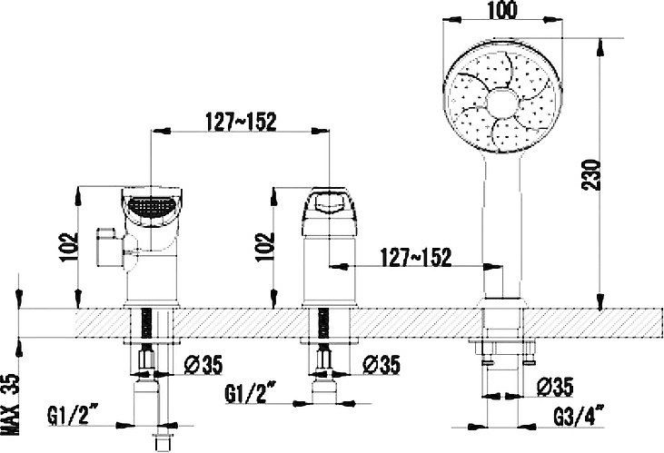 Смеситель для ванны Lemark Atlantiss LM3245C