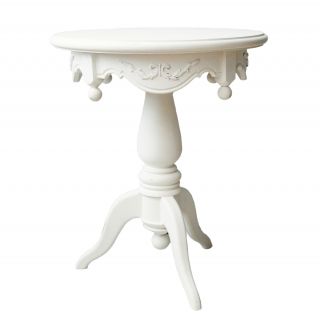Столик La Neige White Wood кофейный круглый с обечайкой белого цвета BD-2996685