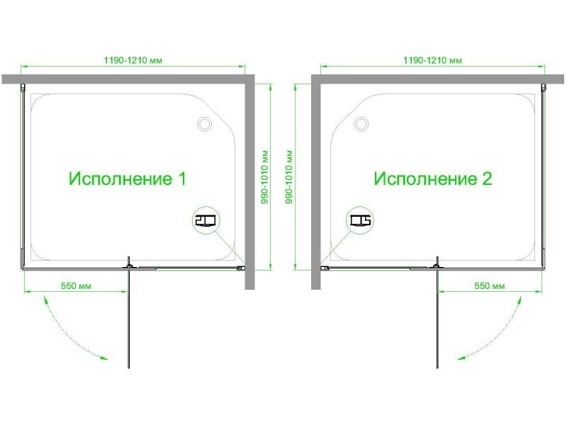 Душевой уголок Royal Bath  RBHPVD-T-BL, 120х100 см фото 4