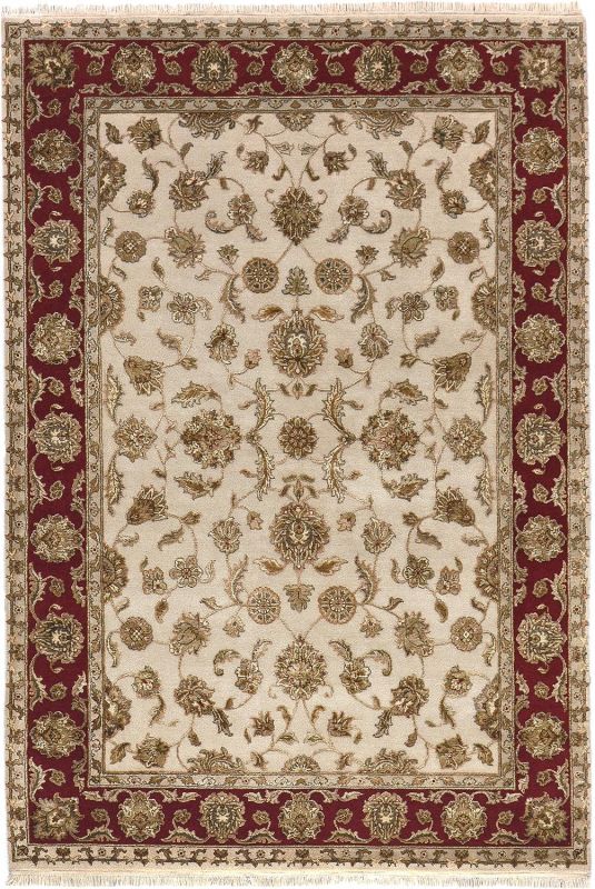 Индийский ковер из шерсти и шёлка Carpet «PLATINUM» AK1507-IVR-DRED 162 x 245 см фото 1