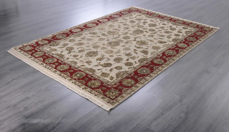 Индийский ковер из шерсти и шёлка Carpet «PLATINUM» AK1507-IVR-DRED 162 x 245 см фото 2