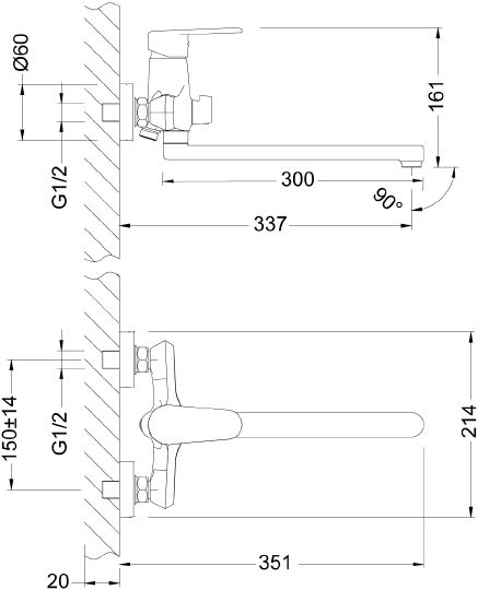 Смеситель Lemark Point LM0351C