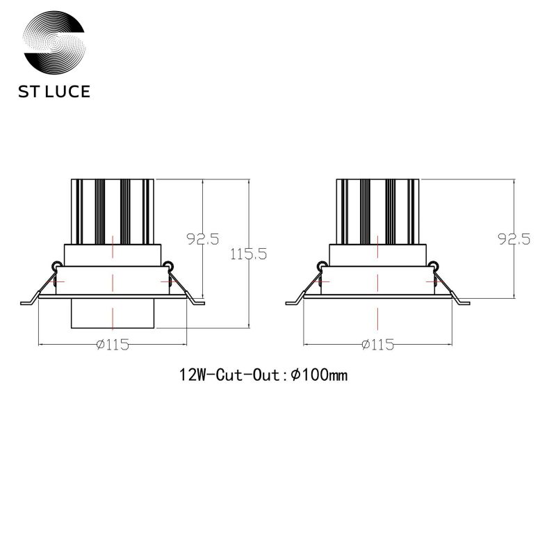 Светильник встраиваемый ST Luce Zoom 12W ST701.548.12