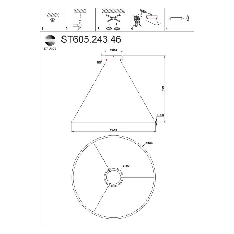 Подвесной светильник ST Luce ST605 DOWN ST605.243.46