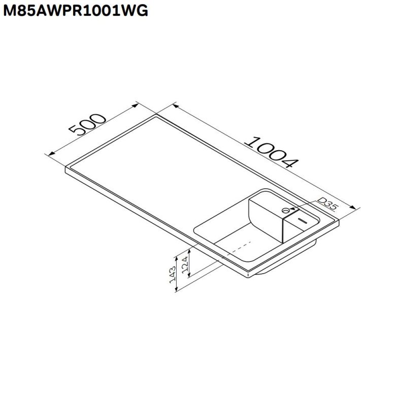 Раковина мебельная над стиральной машиной AM.PM X-Joy M85AWPR1001WG 100 см R (для комплекта) фото 7