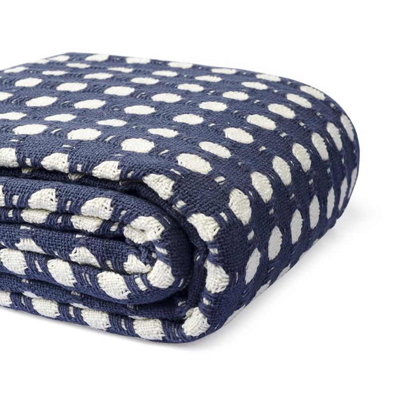 Покрывало из хлопка polka dots темно-синего цвета из коллекции essential, 180х250 см Tkano BD-3042964 фото 8