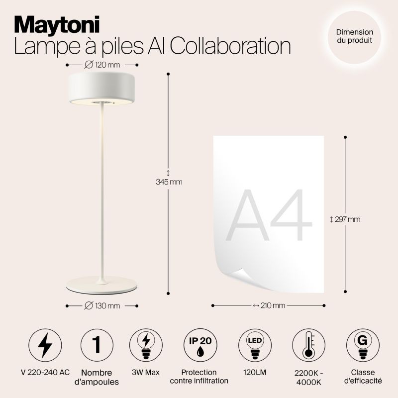 Аккумуляторный светильник Maytoni AI Collaboration MOD229TL-L3W3K2